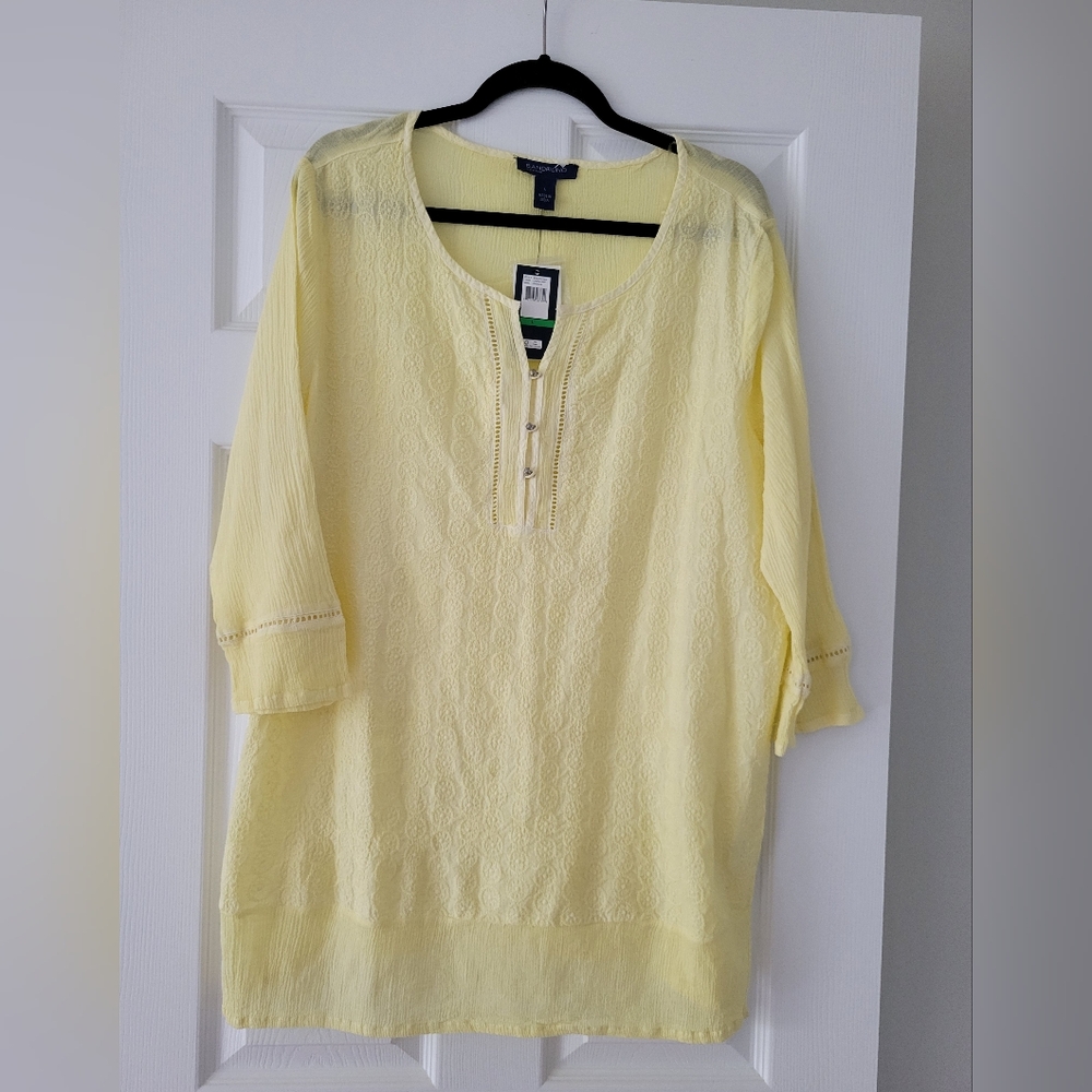 Bandolino Womens Light Yellow Women's Tunic